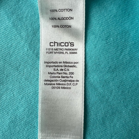 Chico’s Blue Cotton Top - SZ 2. (L) - Picture 6 of 6
